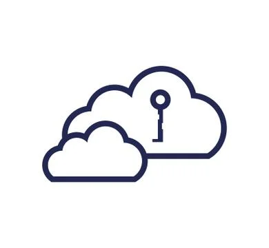 Cloud computing with key isolated icon Stockillustratie