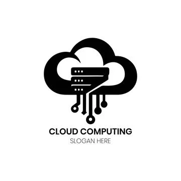 Cloud Computing Key Logo Design with Data Security and Access Stock Illustration
