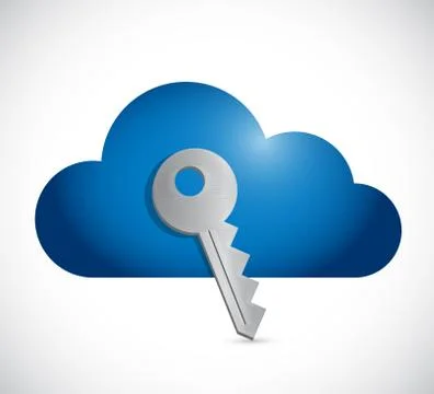 Cloud computing key security concept 스톡 일러스트