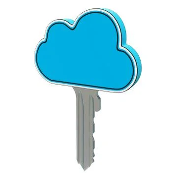 Cloud computing key showing internet security Stock Illustration
