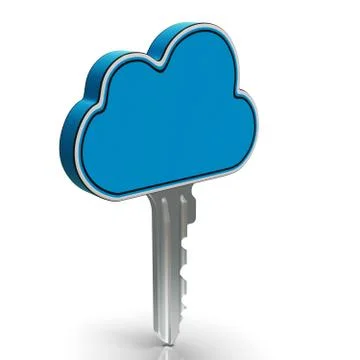Cloud computing key shows internet security 스톡 일러스트