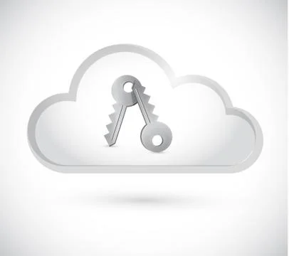 Cloud computing keys illustration design 库存插图