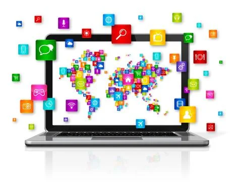 Cloud Computing Laptop Stock-Illustration