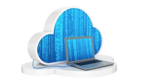 Cloud computing, laptop Stock Illustration