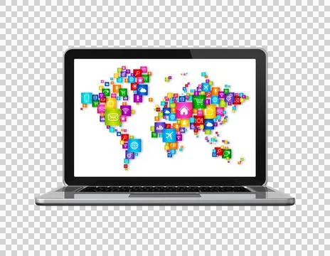 Cloud Computing Laptop 스톡 일러스트