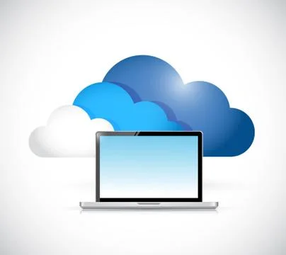 Cloud computing laptop illustration design 스톡 일러스트