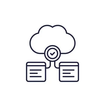 Cloud computing line icon for apps and web Stock Illustration