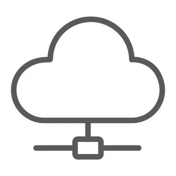 Cloud computing line icon, data and analytics 스톡 일러스트
