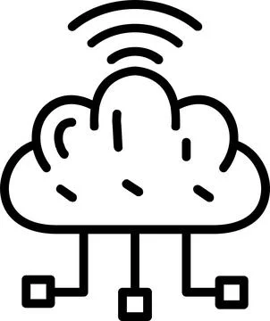 Cloud Computing Line Icon Design イラスト素材
