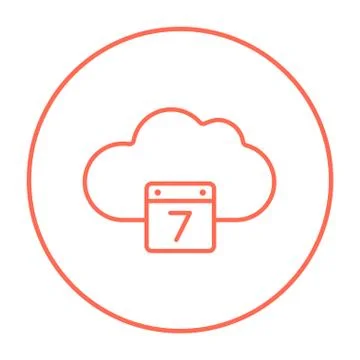 Cloud computing line icon 库存插图