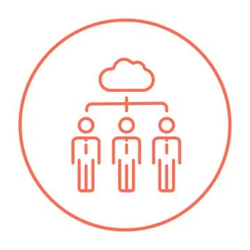 Cloud computing line icon Stock Illustration