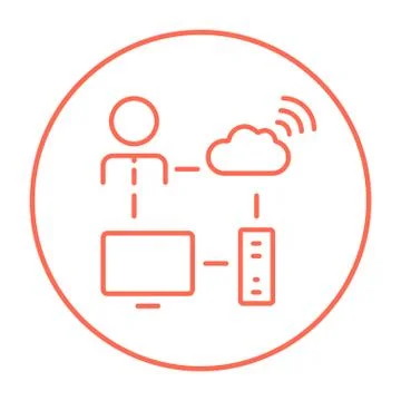 Cloud computing line icon 스톡 일러스트