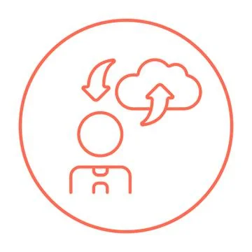 Cloud computing line icon Illustrazione stock