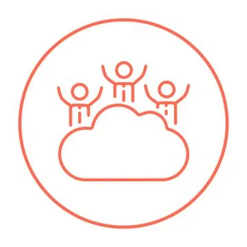 Cloud computing line icon イラスト素材
