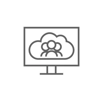 Cloud computing line icon イラスト素材