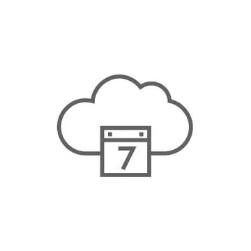 Cloud computing line icon イラスト素材