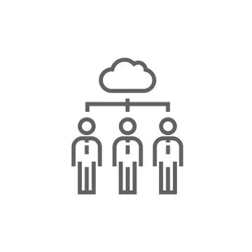 Cloud computing line icon Ilustración de archivo
