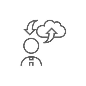 Cloud computing line icon 스톡 일러스트