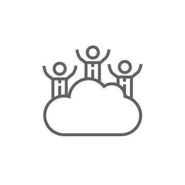 Cloud computing line icon 스톡 일러스트