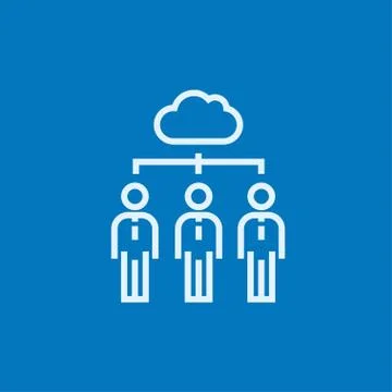 Cloud computing line icon Stock Illustration