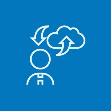 Cloud computing line icon 스톡 일러스트