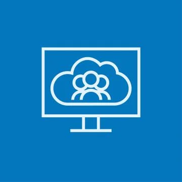 Cloud computing line icon 스톡 일러스트