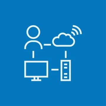 Cloud computing line icon Stock Illustration