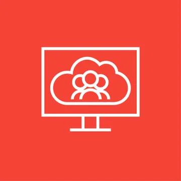 Cloud computing line icon 스톡 일러스트