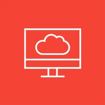 Cloud computing line icon 스톡 일러스트