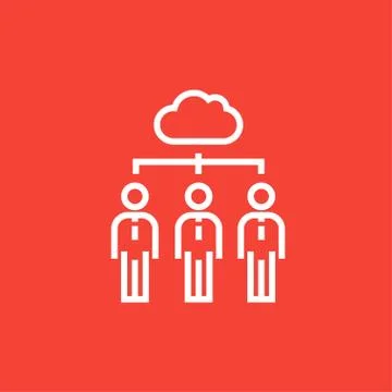 Cloud computing line icon Stock Illustration