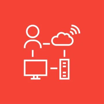 Cloud computing line icon 스톡 일러스트