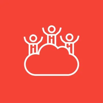 Cloud computing line icon イラスト素材