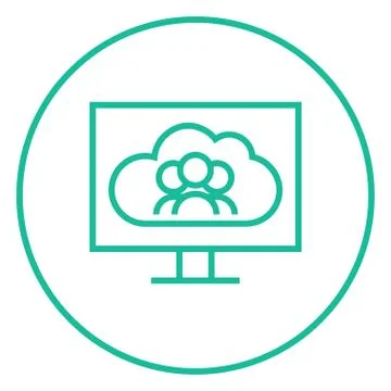 Cloud computing line icon 스톡 일러스트
