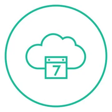 Cloud computing line icon イラスト素材
