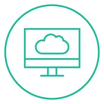 Cloud computing line icon Illustrazione stock