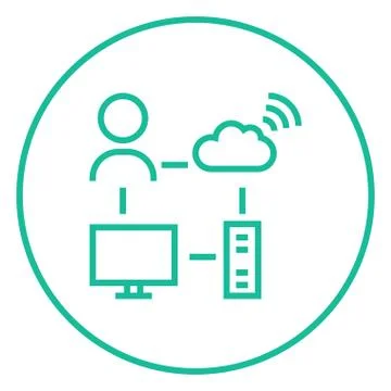 Cloud computing line icon イラスト素材