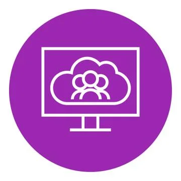Cloud computing line icon Stock Illustration