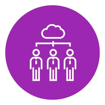 Cloud computing line icon Stock Illustration