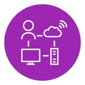 Cloud computing line icon 스톡 일러스트