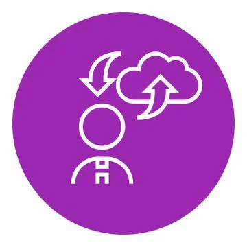 Cloud computing line icon Stock Illustration