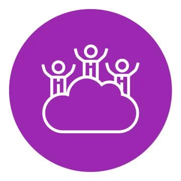 Cloud computing line icon Ilustración de archivo