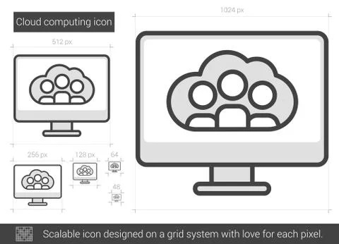 Cloud computing line icon イラスト素材