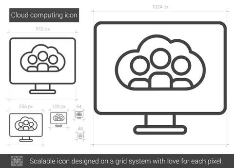 Cloud computing line icon. Illustrazione stock