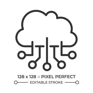 Cloud computing line icon Stockillustratie