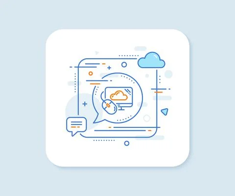 Cloud computing line icon. Internet data storage sign. Vector イラスト素材