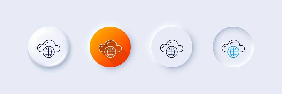 Cloud computing line icon. Internet data storage sign. Line icons. Vector イラスト素材