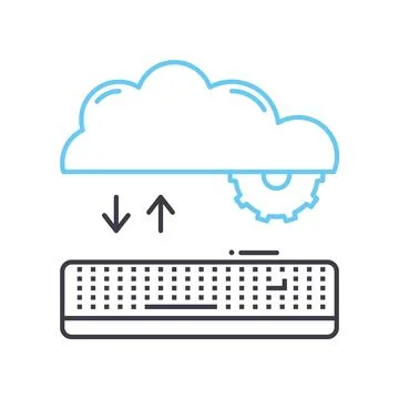 Cloud computing line icon, outline symbol, vector illustration, concept sign Stock Illustration