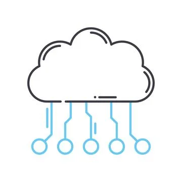 Cloud computing line icon, outline symbol, vector illustration, concept sign イラスト素材