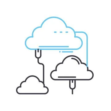 Cloud computing line icon, outline symbol, vector illustration, concept sign Illustrazione stock