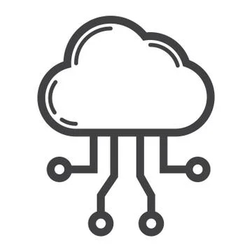 Cloud computing line icon, seo and development, Illustrazione stock